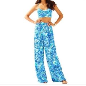 Lilly Pulitzer crop top with wide leg pants